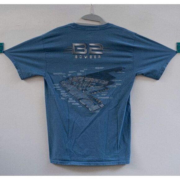 Northrop Grumman USAF B2 Stealth Bomber Blue Men's T-Shirt Size S